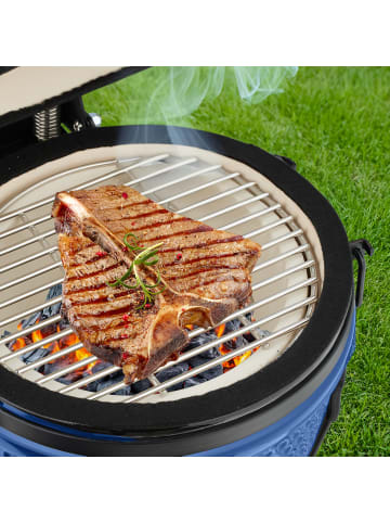 relaxdays Kamado Grill in Blau - Ø 32 cm