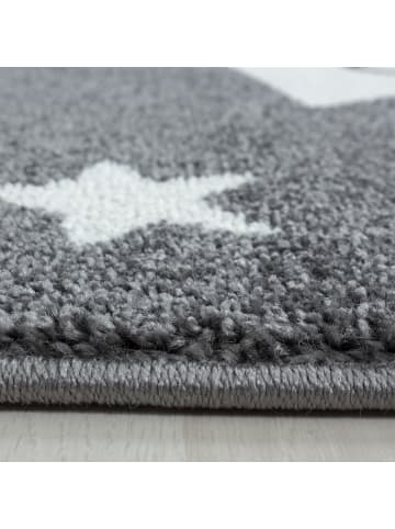 KADIMA DESIGN Kinderteppich Waschbar Sterne LAGO Strapazierfähig OEKO-TEX in Grau