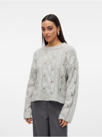 Vero Moda Strickpullover in Light Grey Melange