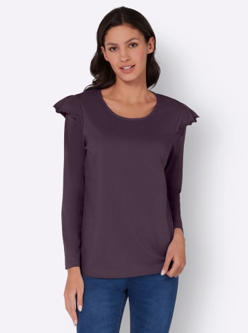 Sieh an! Langarmshirt in aubergine