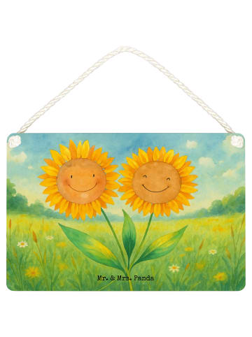 Mr. & Mrs. Panda Deko Schild Blume Sonnenblume Design ohne Spruch in Weiß