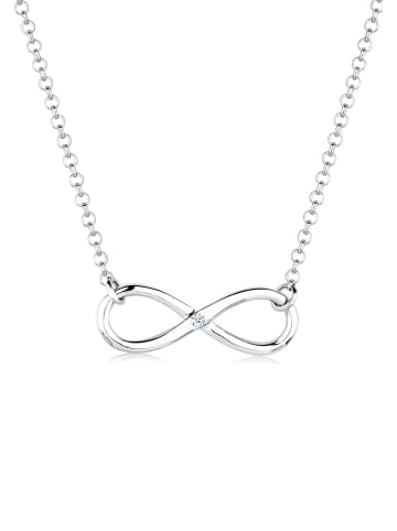 Elli DIAMONDS  Halskette 925 Sterling Silber Infinity in Weiß