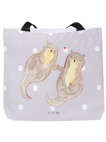 Mr. & Mrs. Panda Umhängetasche Otter Hände halten ohne Spruch in Grau Pastell