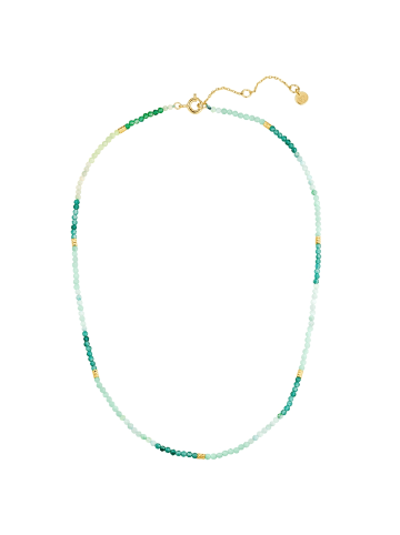 Glanzstücke München Kette aus Sterling Silber mit Amazonit in gelbgold