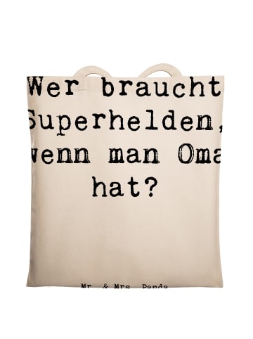 Mr. & Mrs. Panda Tragetasche Oma Heldin mit Spruch in Creme
