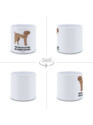 Mr. & Mrs. Panda Großer Blumenkübel Hund Dogge mit Spruch in Weiß