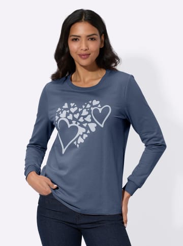 Sieh an! Sweatshirt in rauchblau-ecru