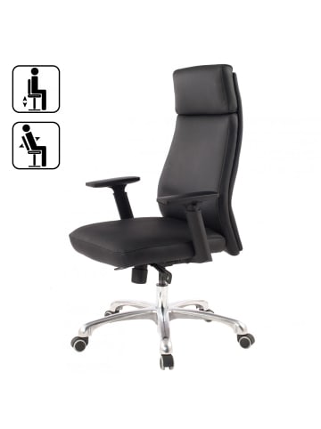 KADIMA DESIGN Bürostuhl PORTO Echt-Leder ergonomisch mit Kopfstütze