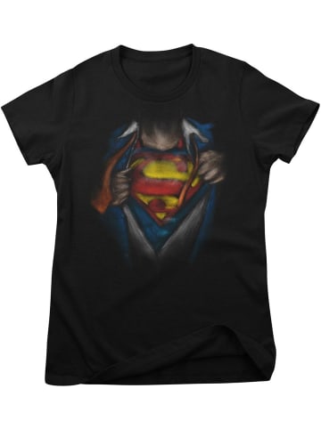 Superman Shirt "Superman Suit Girly Tee" in Schwarz
