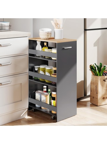 COSTWAY Nischenwagen 30cm breit in Grau