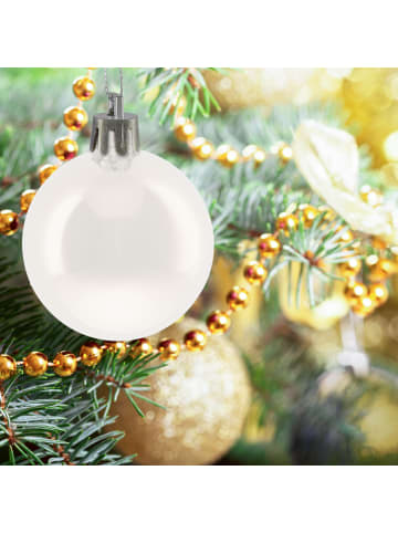 relaxdays 50-tlg. Weihnachtskugeln Set in Weiß