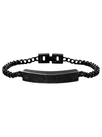 Adeliás Unisex Armband aus Edelstahl 20 cm in schwarz