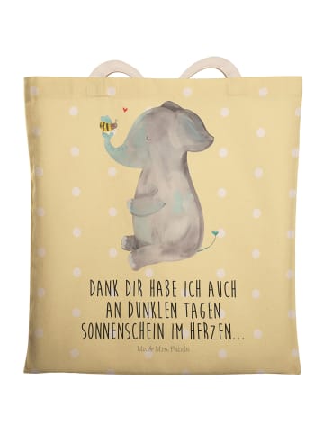 Mr. & Mrs. Panda Schultertasche Elefant Biene mit Spruch in Gelb Pastell