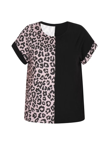 Usha Women Plus Size T-Shirt in multicolor black