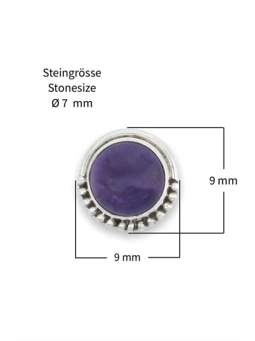 mantraroma 925er Silber - Ohrstecker (L) 9 x (B) 9 mm mit Amethyst