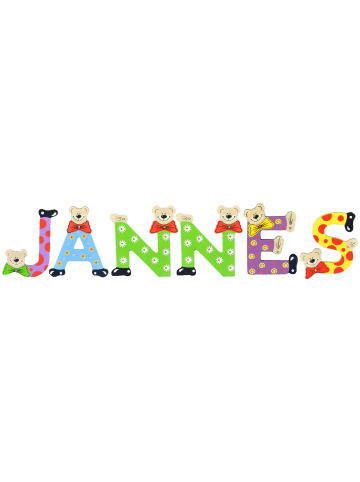 Playshoes Deko-Buchstaben "JANNES" in bunt