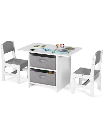COSTWAY Kindertisch Set ab 3 Jahren in Grau