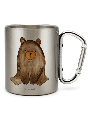 Mr. & Mrs. Panda Tasse Bär sitzend ohne Spruch in Silber