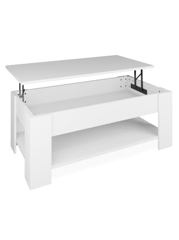 relaxdays Couchtisch in Weiß - (B)98 x (H)42 x (T)50 cm