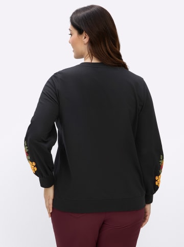 sheego by Joe Browns Sweatshirt in schwarz-rostrot