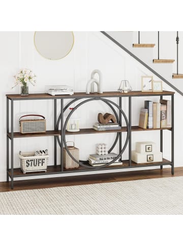 COSTWAY Konsolentisch schmal 180 x 30 x 90cm in Braun