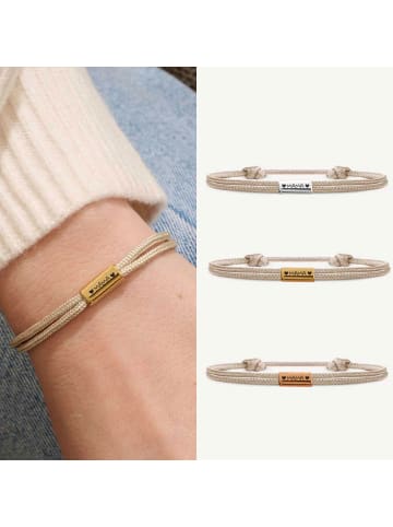 Himmelsflüsterer  Dezentes Segeltau-Armband "MAMA" - Farbe: Sand & Silber