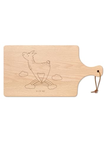 Mr. & Mrs. Panda Servierbrett Lama Regenbogen ohne Spruch in Transparent