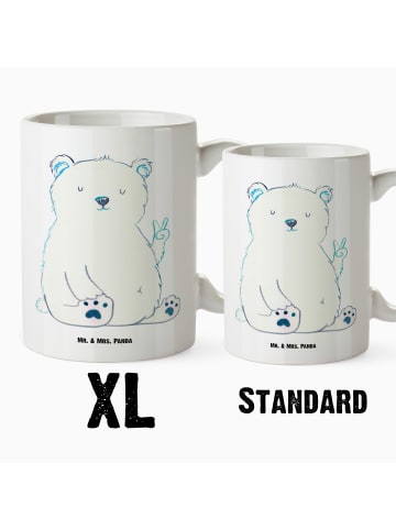 Mr. & Mrs. Panda Kaffeebecher Eisbär Faul ohne Spruch in Weiß