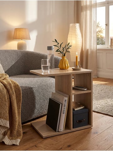 KADIMA DESIGN Beistelltisch 50x50x30 cm Holz Design Anstelltisch Sofa, in Sonoma