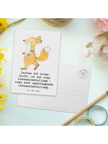 Mr. & Mrs. Panda Postkarte Laufen Lebensstil mit Spruch in Weiß