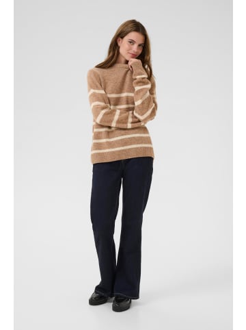 CULTURE Strickpullover CUkatrina Casual fit in Tannin Melange/White Stripe