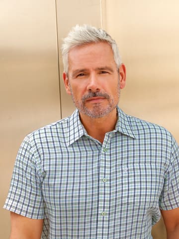 WITT WEIDEN Kurzarm-Hemd in marine-reseda-kariert