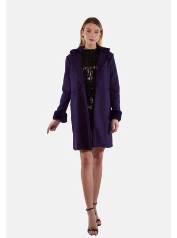 TOOCHE Jacke & Mantel "Mantel mit Pelzapplikation" in violet