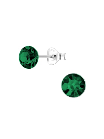 Alexander York Ohrstecker CRYSTAL 6 mm I emerald in 925 Sterling Silber, 2-tlg.