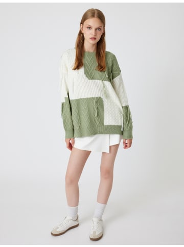 KOTON Sweater in Grün Gemustert