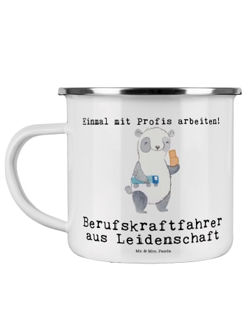 Mr. & Mrs. Panda Camping Emaille Tasse Berufskraftfahrer Leidens... in Weiß