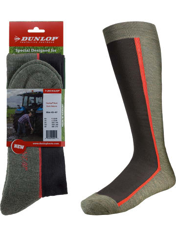 Dunlop Socken Nature in grün/schwarz