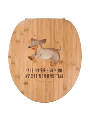 Mr. & Mrs. Panda Motiv WC Sitz Hund Dackel mit Spruch in Braun