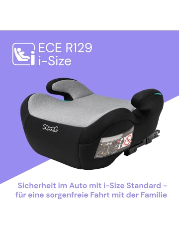 BooBoo Kindersitz "Safety Milano" in Black Grey  Sitzerhöhung von 125 –150 cm