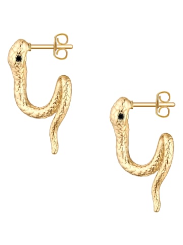 Yokoamii Ohrringe Schlange aus Messing mit Zirkonia in gelbgold