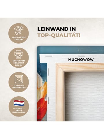 MuchoWow Leinwand bilder Bunte Blumen (BxH)