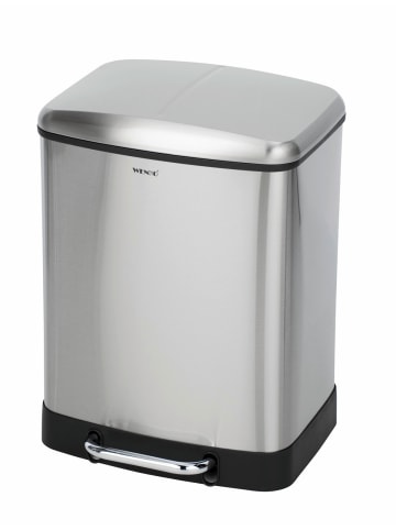 Wenko Treteimer Mod. Studio Duo Edelstahl 2 x 12 L, Treteimer Studio Easy-Close Duo Edelstahl 2 x 12 L, Treteimer Studio Duo Edelstahl 2 x 12 L in Schwarz