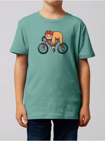 wat? Apparel T-Shirt Sloth in Teal Monstera