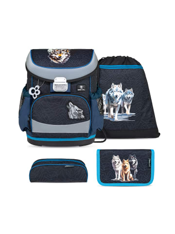 Belmil 4tlg-Set: Schulranzen Set Mini-Fit Wolves Pack 