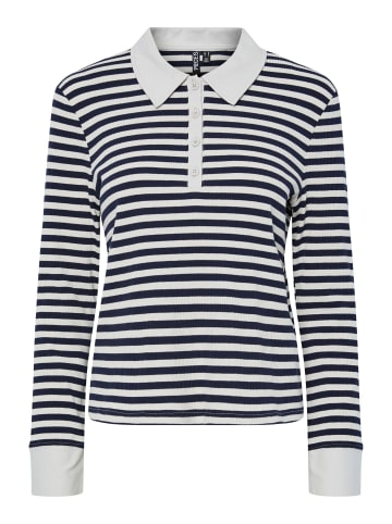 Pieces Langarm-Poloshirt in Maritime Blue 1