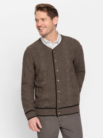 WITT WEIDEN Strickjacke in dunkeltaupe-meliert