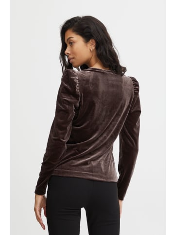 b.young Langarmshirt BYPERLINA LS TSHIRT - 20810823 Langarmshirt in Samt-Optik in Braun