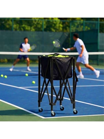 relaxdays Tennis Ballwagen in Schwarz - (B)41 x (H)90 x (T)41 cm