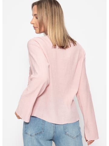 SASSYCLASSY Bluse mit Bindebändern in Rosa