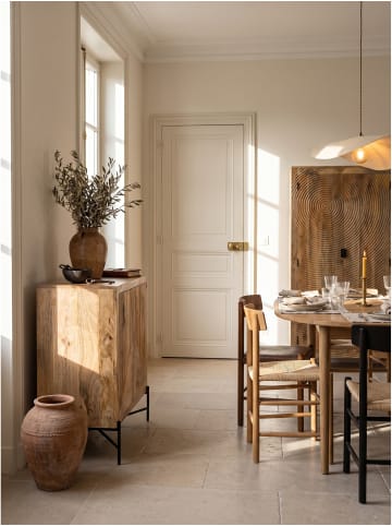KADIMA DESIGN Sideboard rechteckig, Massivholz, 2 Türen, handgefertigt